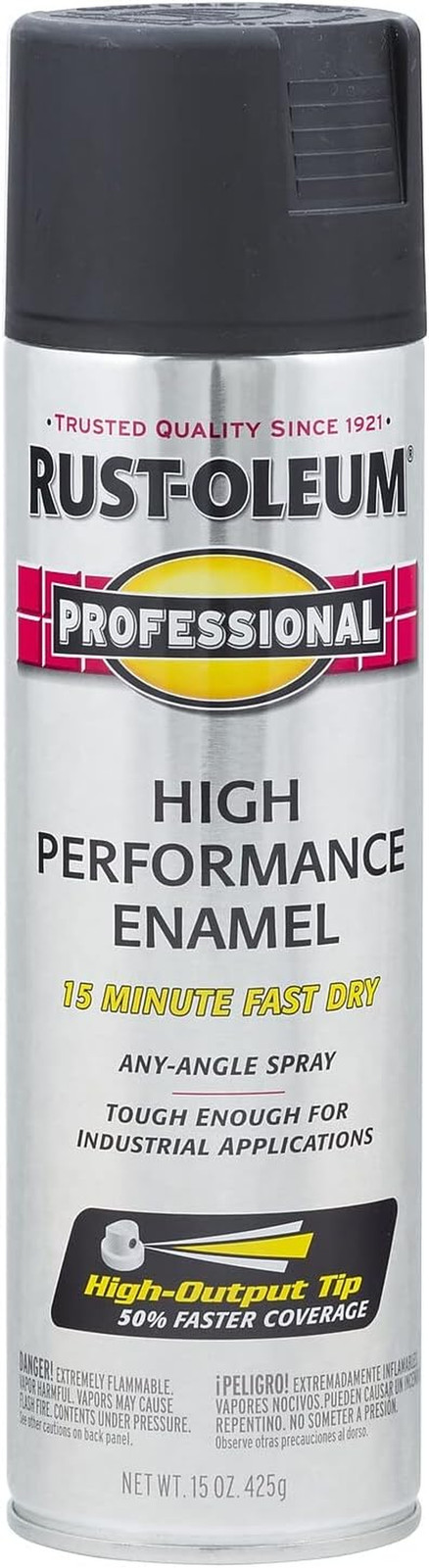 7578838 Professional High Performance Enamel Spray Paint, 15 Oz, Flat Black