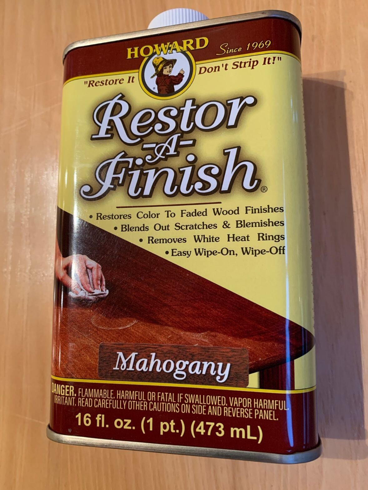 Howard Restor-A-Finish RF5016 Mahogany Wood Restore Refinish Formula , 16 oz