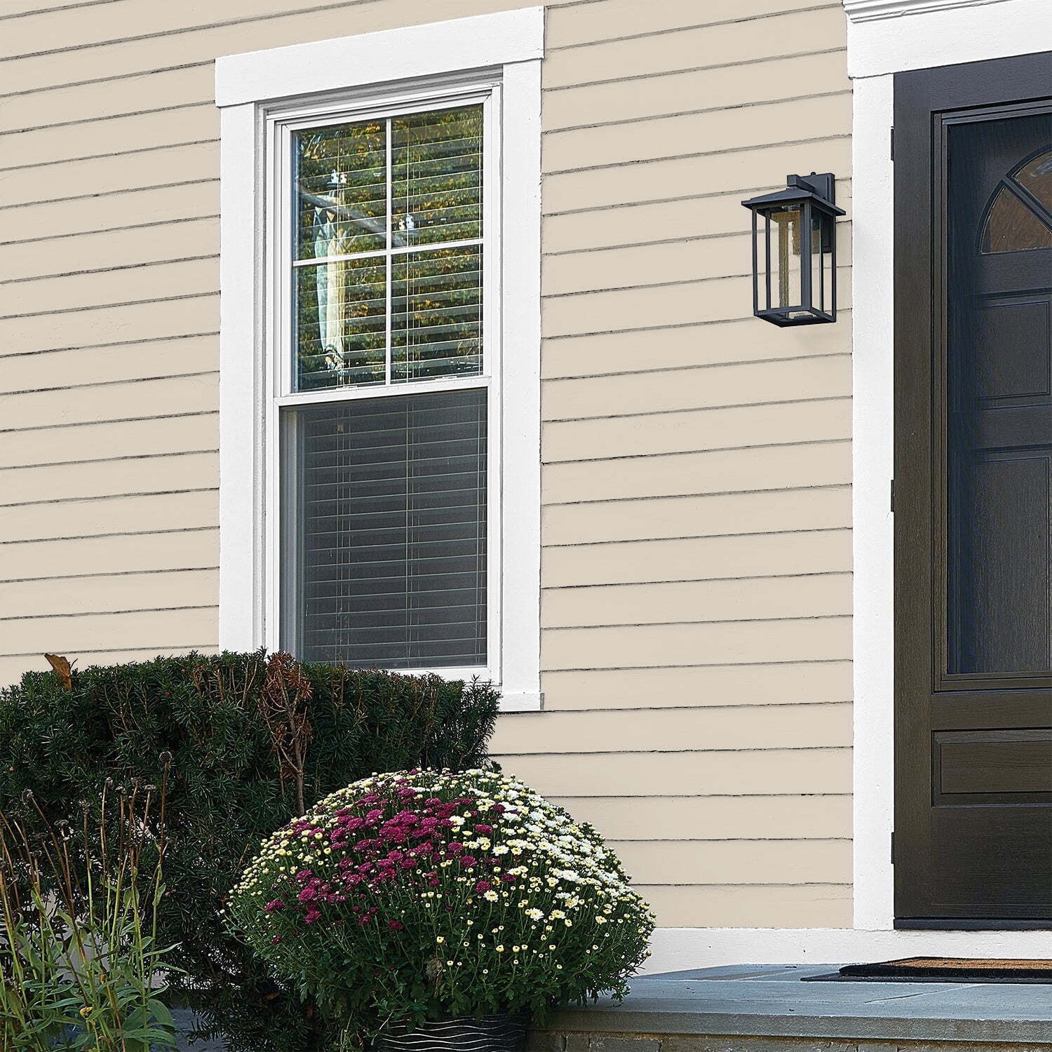 HEP Exterior Paint + Primer Flat, Cool Concrete / Beige, 1 Gallon