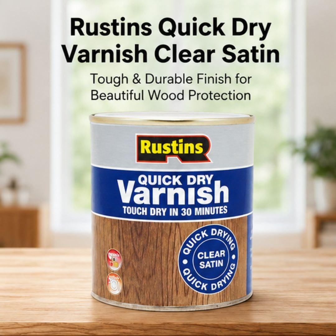 Rustins Quick Dry Varnish Clear Satin 250ml 250ml,