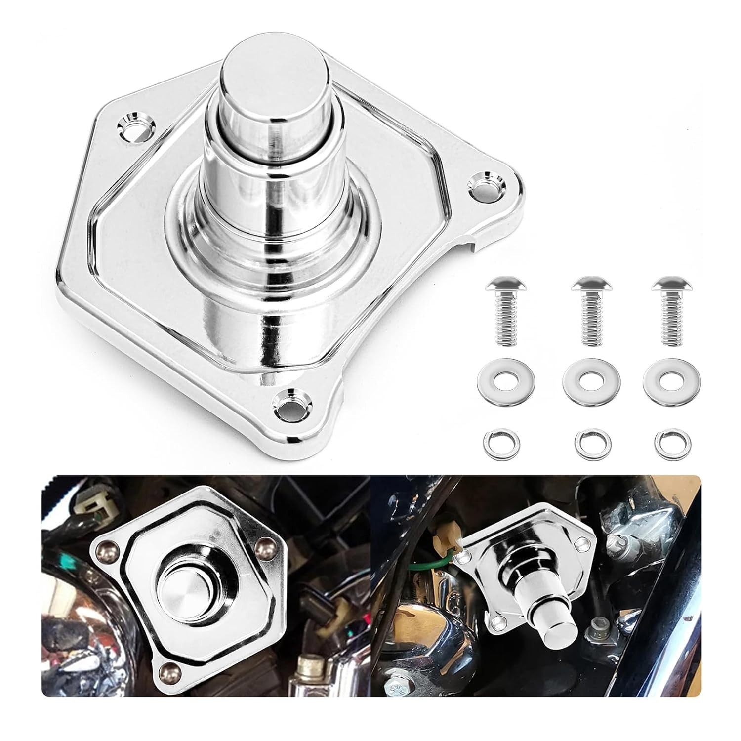 Motorcycle Chrome Starter Push Button 1.2/1.4 k/watt Compatible for Harley 1991-