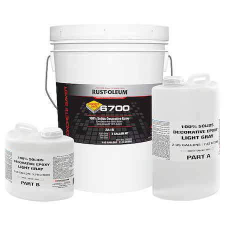 Rust-Oleum 388956 Epoxy Coating, High Gloss Finish, Light Gray, Solvent Base