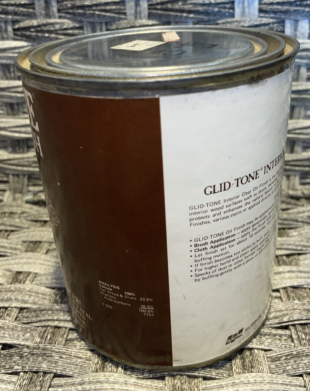 Vintage Glidden Glid-Tone Interior Clear Oil Finish 1 QT New Unopened