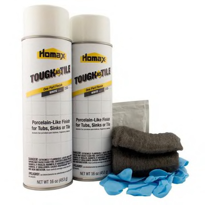 Tile Aerosol Spray Refinishing Kit High Gloss Porcelain Repair Tougher 32 oz