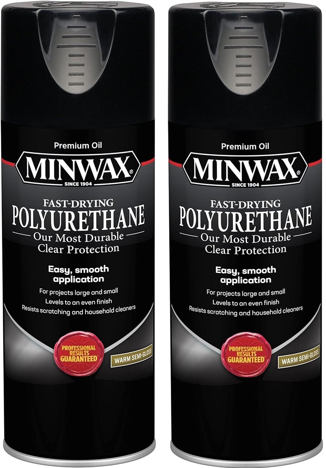 Minwax 33055 11.5 oz Warm Semi-Gloss Polyurethane Aerosol Spray – Pack of 2