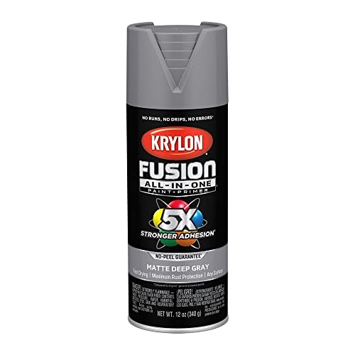 Krylon Fusion All In One 12 oz Matte Deep Gray Spray Paint Indoor Outdoor Use
