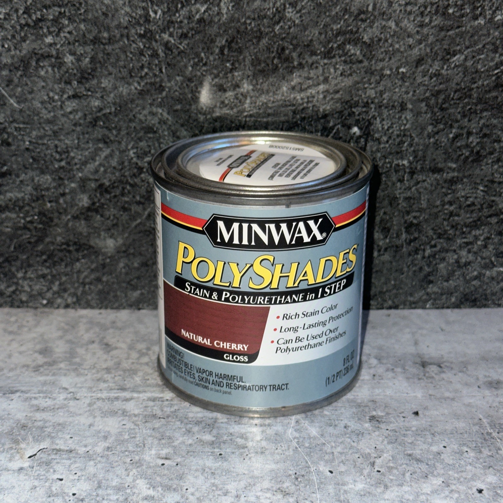 Minwax PolyShades Wood Stain Polyurethane Finish 1/2 Pint Natural Cherry Gloss