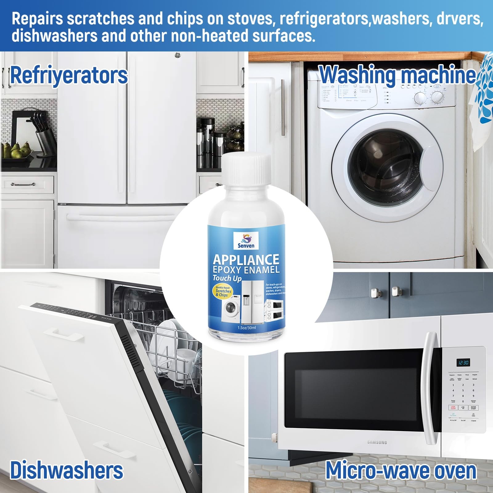 Appliance Paint White Appliance Touch Up Paint Enamel High-Gloss Acrylic Whit…