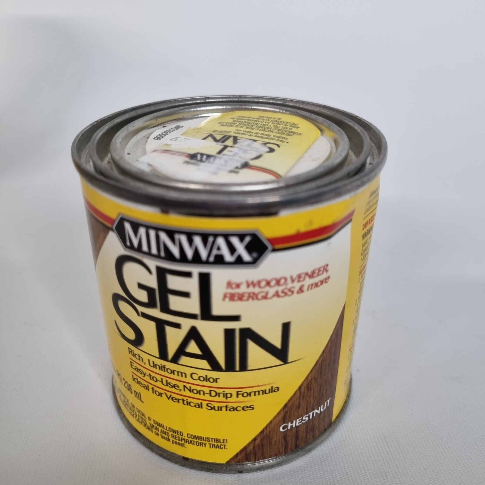 Minwax 8 Oz Gel Wax Chestnut Wood Veneer Fiberglass Discontinued 1/2 Pint