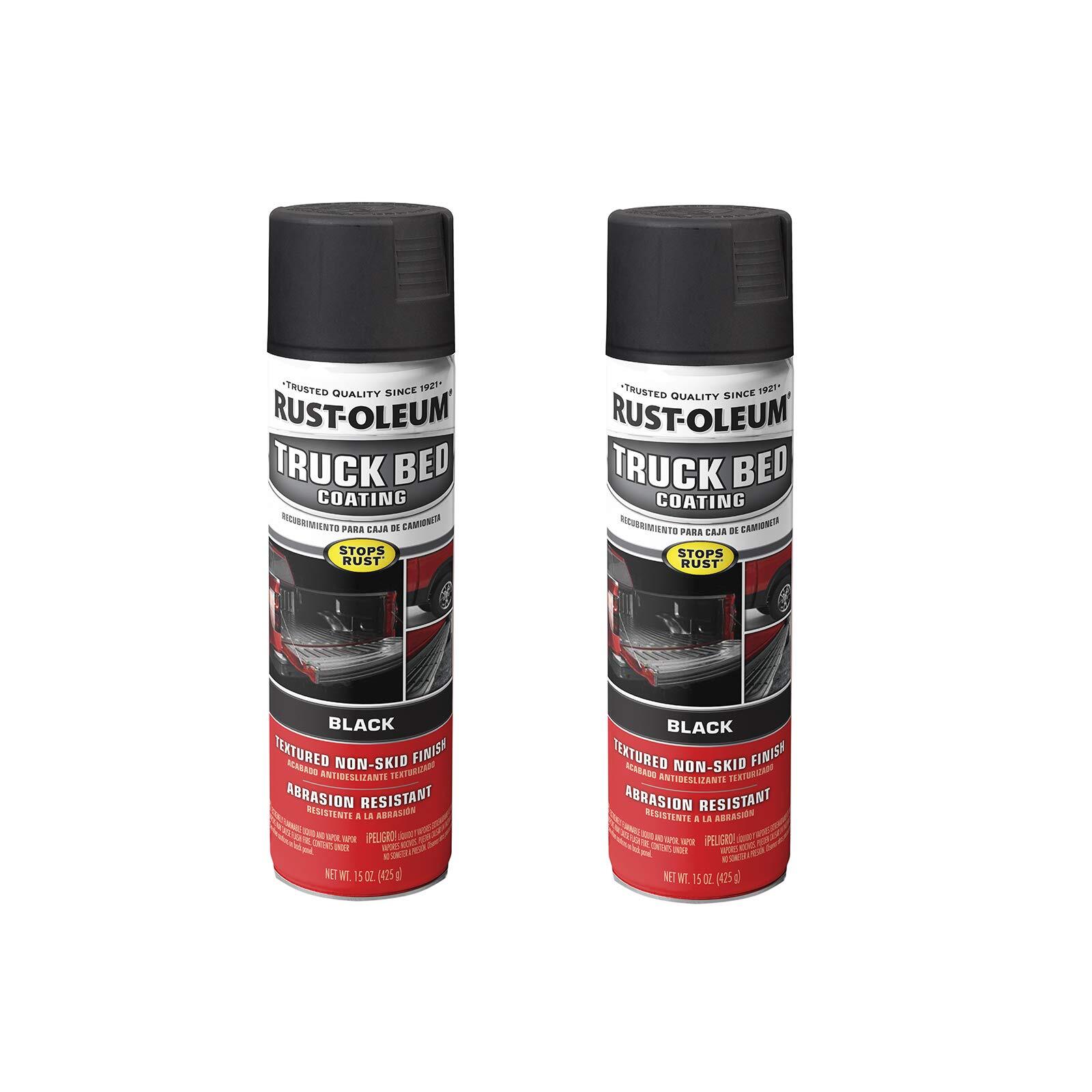 Rust Oleum Truck Bed Coating Spray Paint Stops Rust Black 2 Pack Durable Finish
