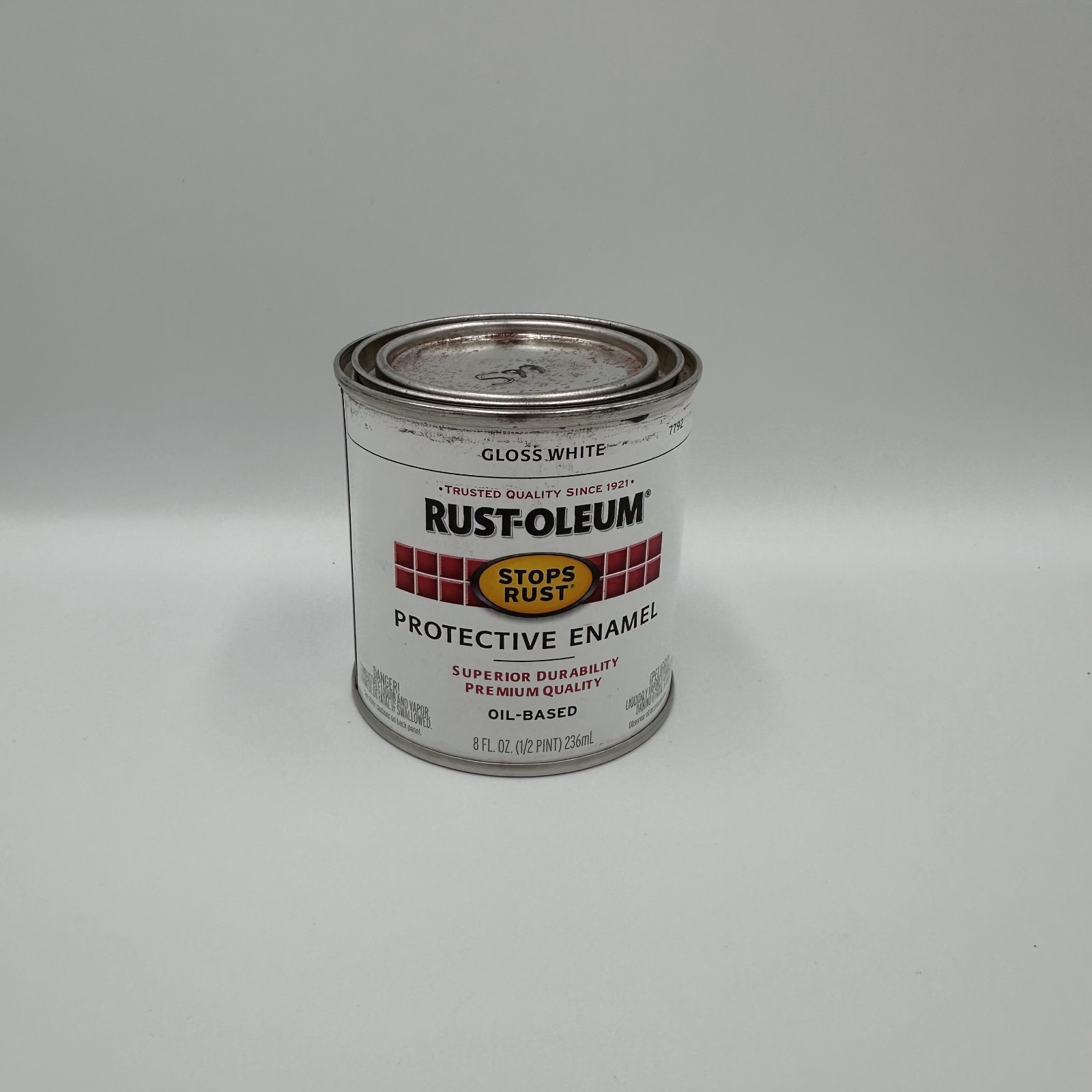Rust-Oleum GLOSS WHITE 0.5 pt Stops Rust PROTECTIVE ENAMEL Oil-Based 7792-730