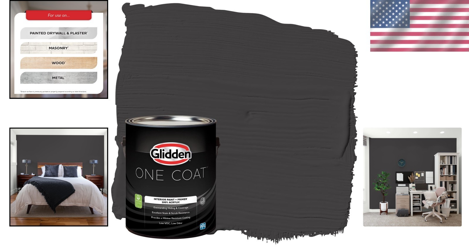 Interior Paint + Primer: Black/Black Magic, One Co