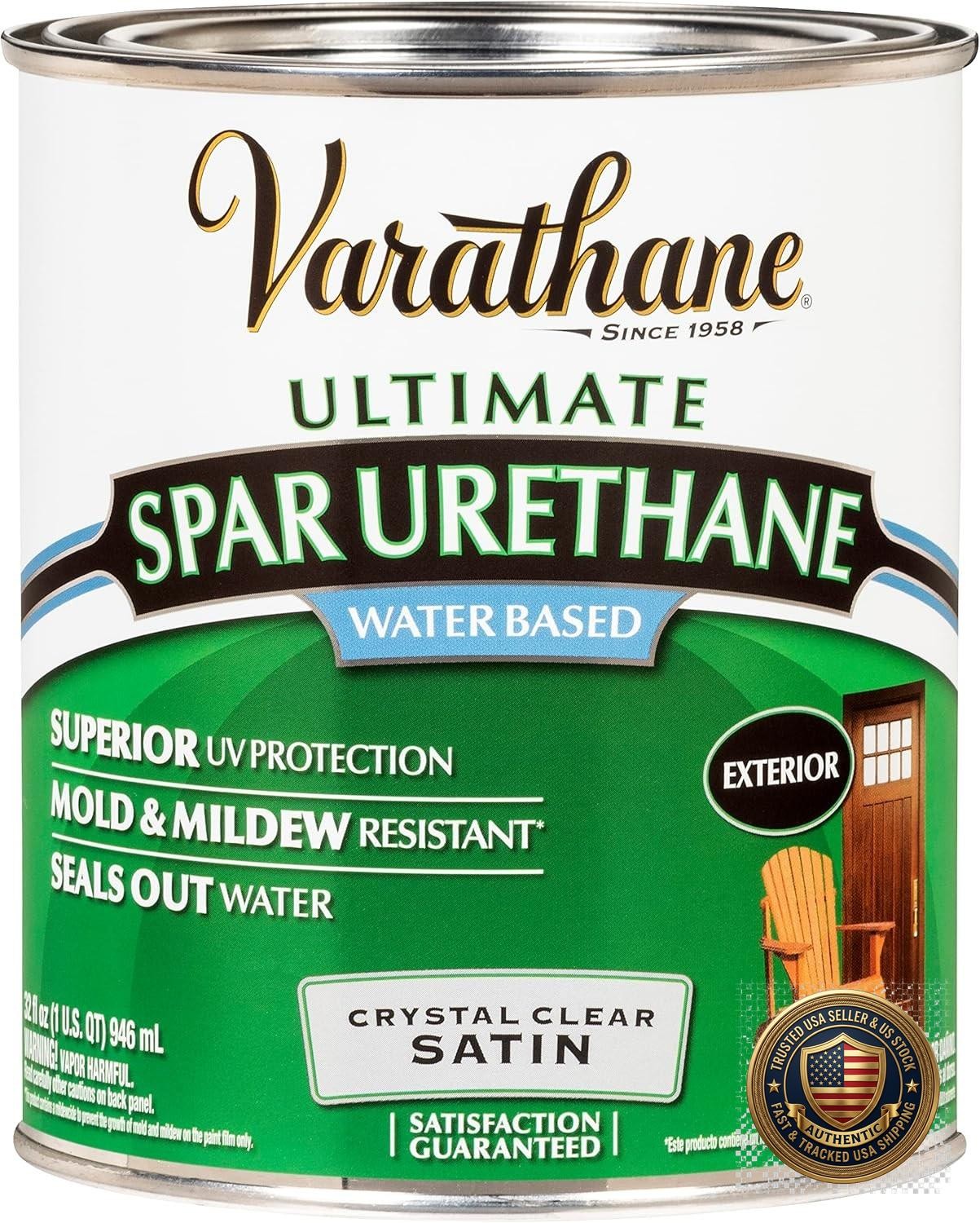 Water Based Spar Urethane Polyurethane Wood Finish Satin Quart