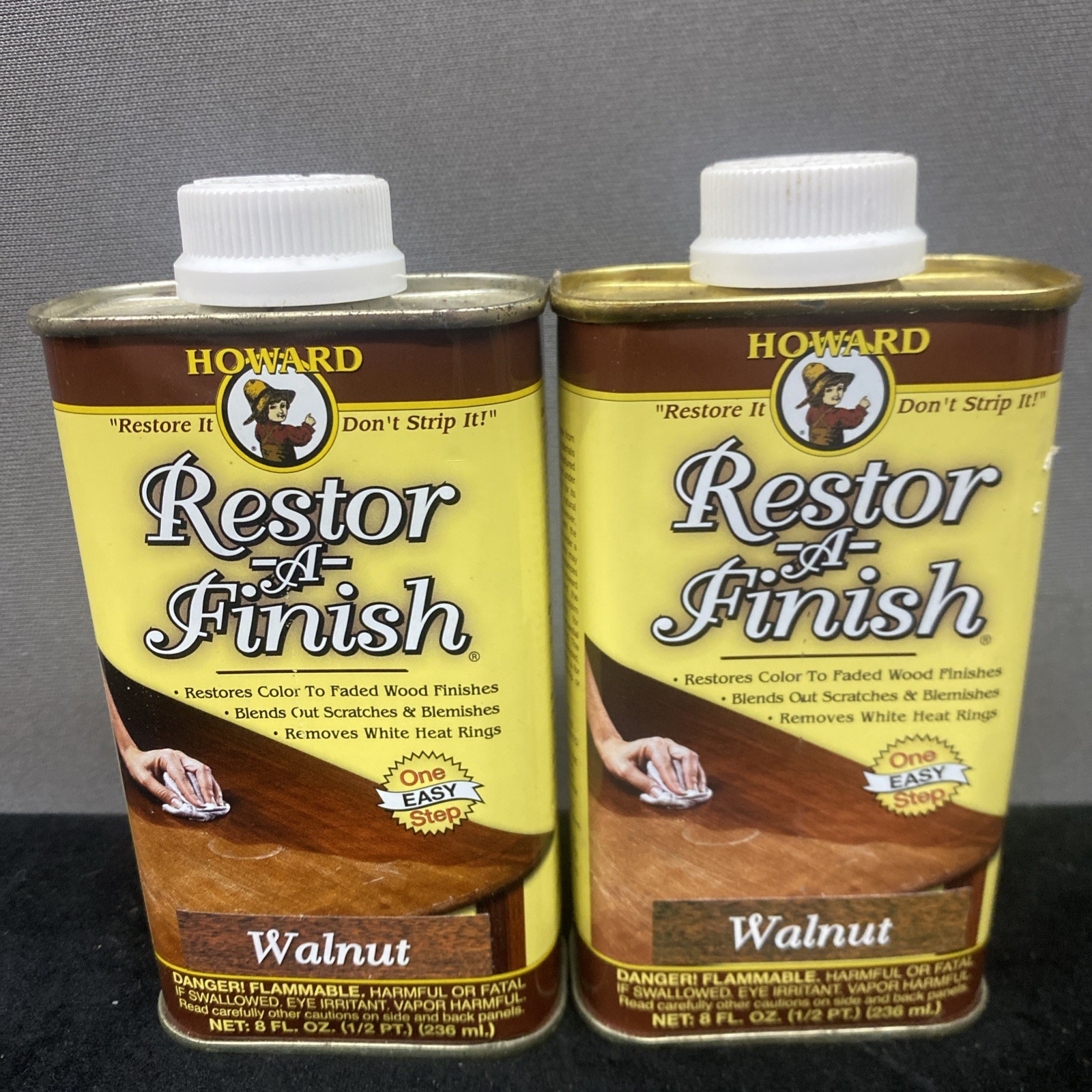 Howard Restor-A-Finish Walnut Wood Restore Refinish Formula(2) 8 Oz NOS