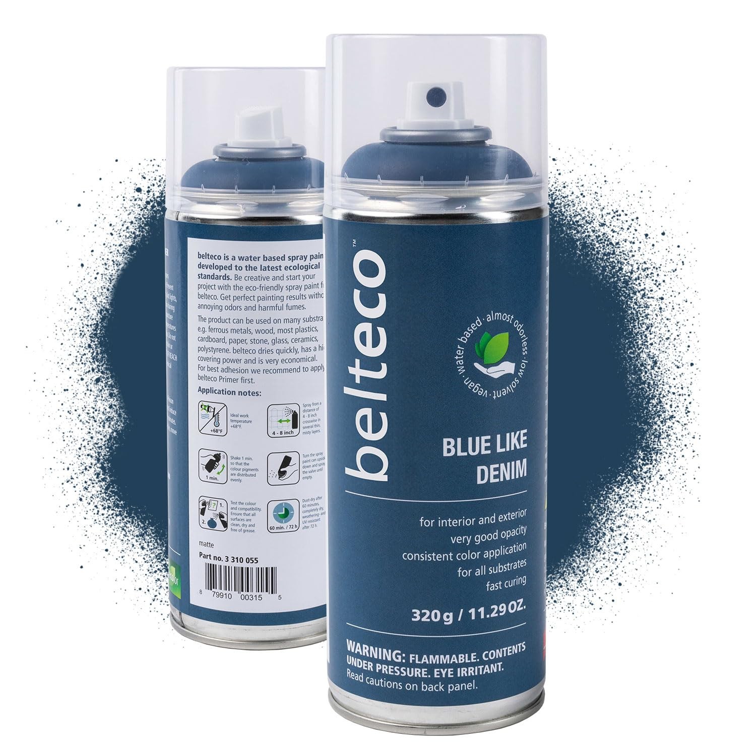 Dark Blue Spray Paint Like Denim | Water-Based & Odorless | Eco-Friendly & Ve…