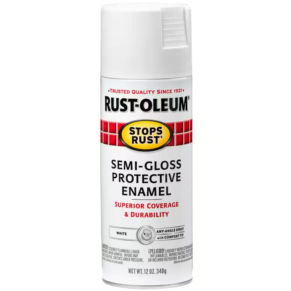 12 Oz. Protective Enamel Semi-Gloss White Spray Paint