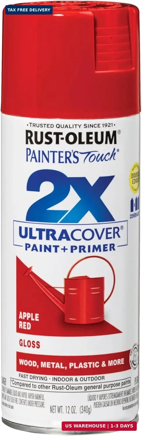 Rust-Oleum 249124 Painter’s Touch 2X Ultra Cover Spray Paint, 12 oz, Gloss Apple