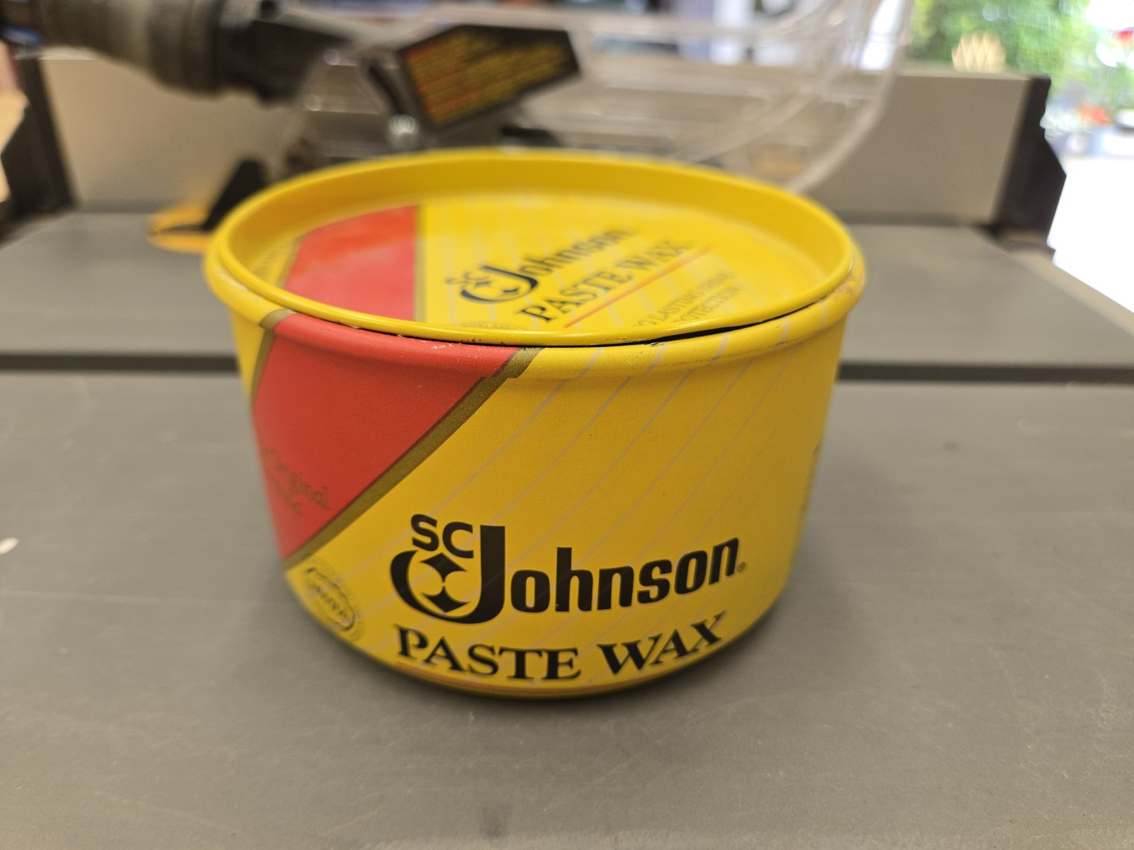 Discontinued SC Johnson Paste Wax 16 oz Tin Open Can 15.3oz Total Weight CLEAN