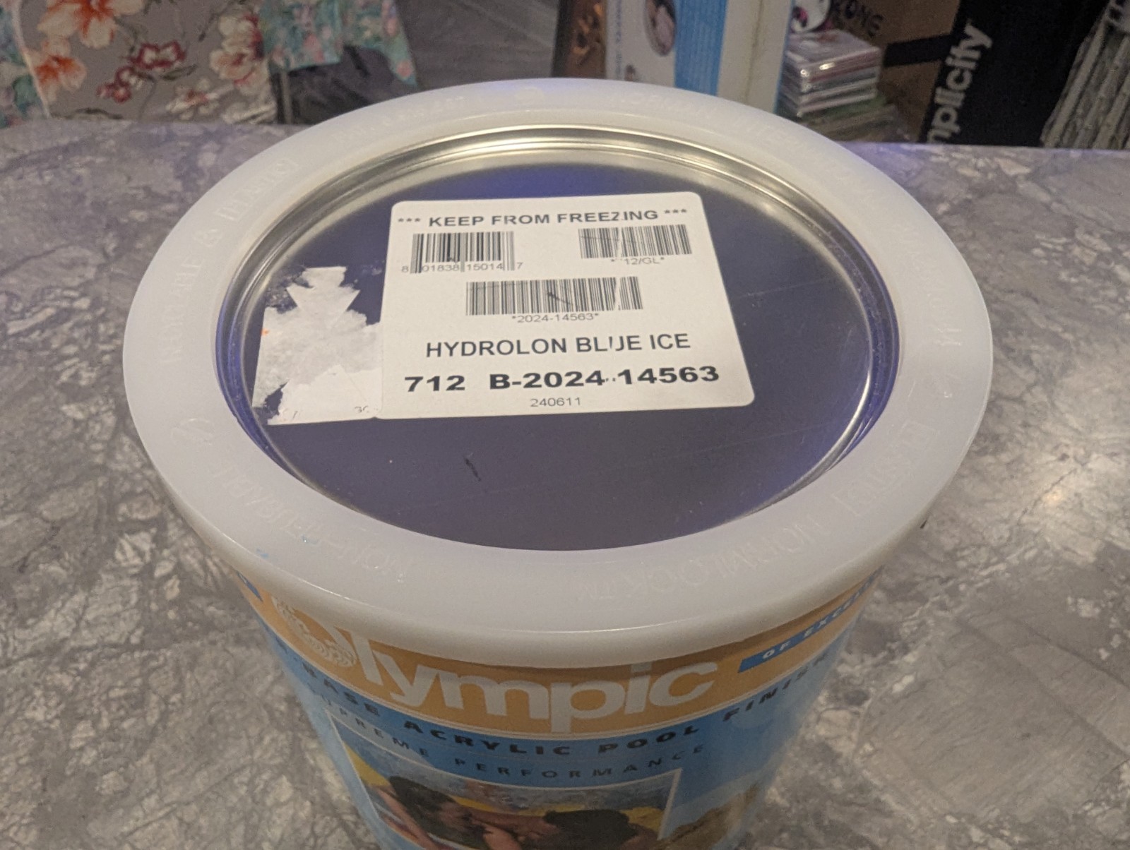 Olympic Hydrolon Pool Paint 712 Blue Ice 1 Gallon- Brand New & Sealed