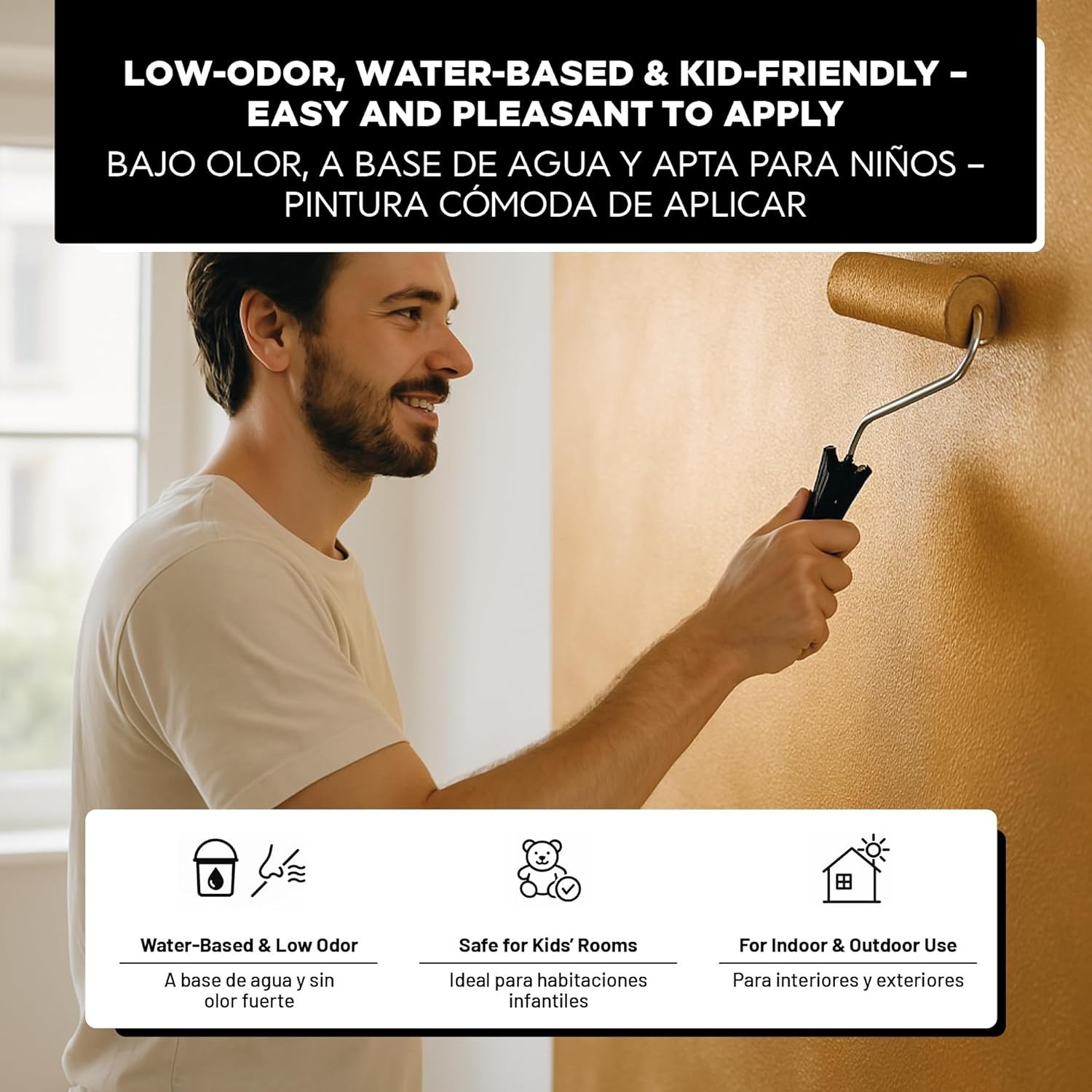 Luxury Silver Metallic Wall Paint 2L – Scratch-Resistant, Water-Based, DIY Shine
