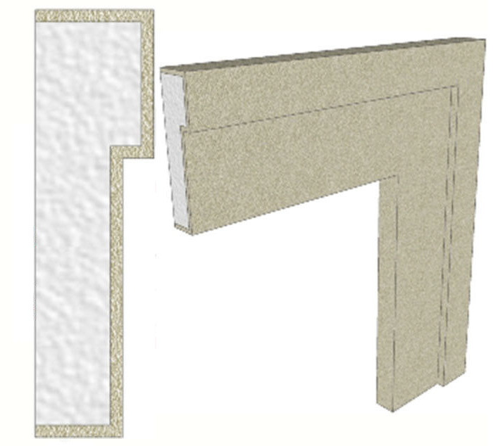 10 PIECES RESIN POLYSTYRENE EXTERIOR FRAME 70 X 30 X 1000MM