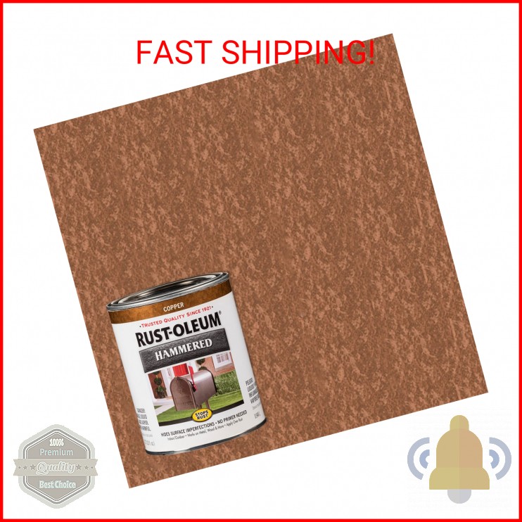 Rust-Oleum 239074 Stops Rust Hammered Finish Paint, Quart, Copper, (Pack of 1)