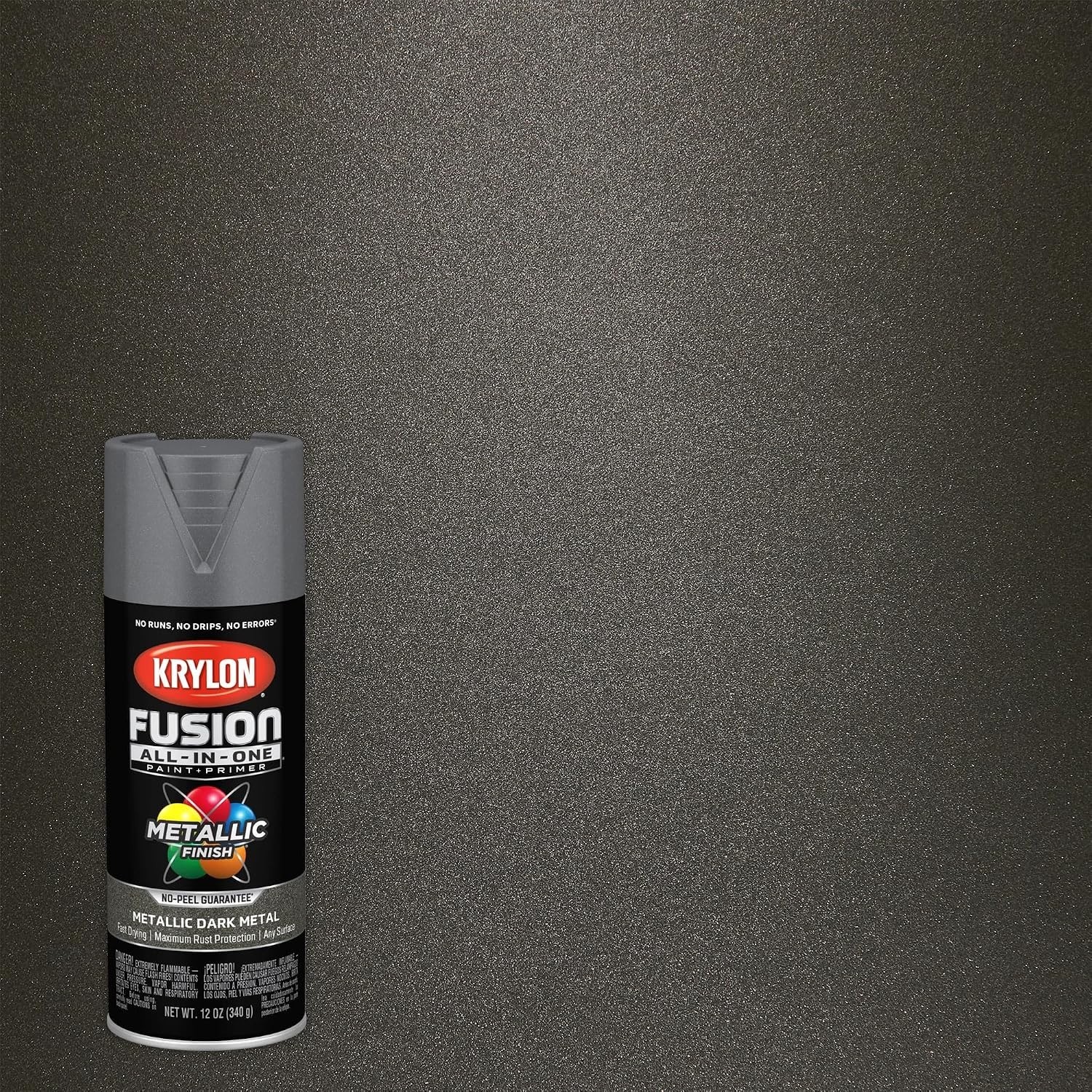 Versatile Dark Metal Metallic Spray Paint – 1 Can, Fast-Drying & Rust Protective