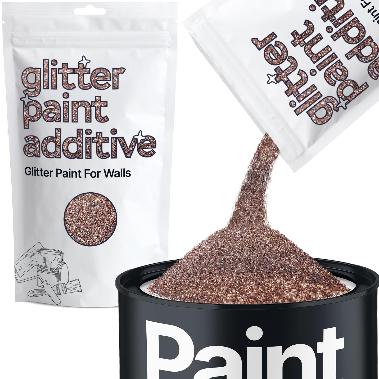 Hemway Bronze Brown Glitter Paint Additive for Walls 100g / 3.5oz | Glitter A…