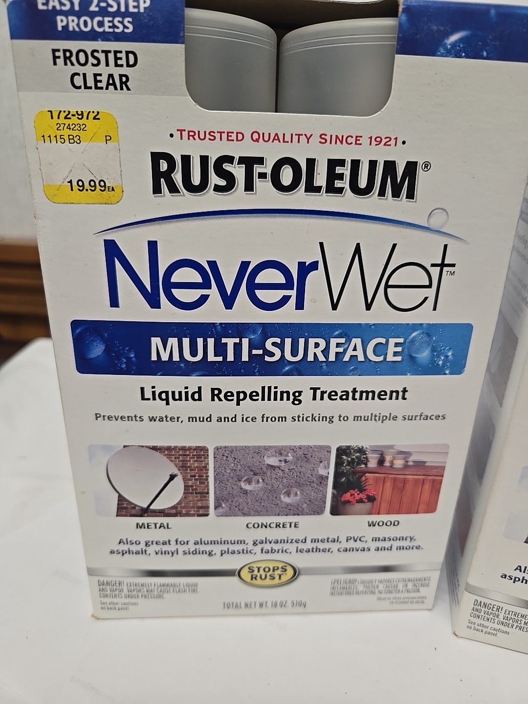 (2) Rust-Oleum NeverWet Multi Surface Liquid Repellant Waterproof TRSL#39 B3-1