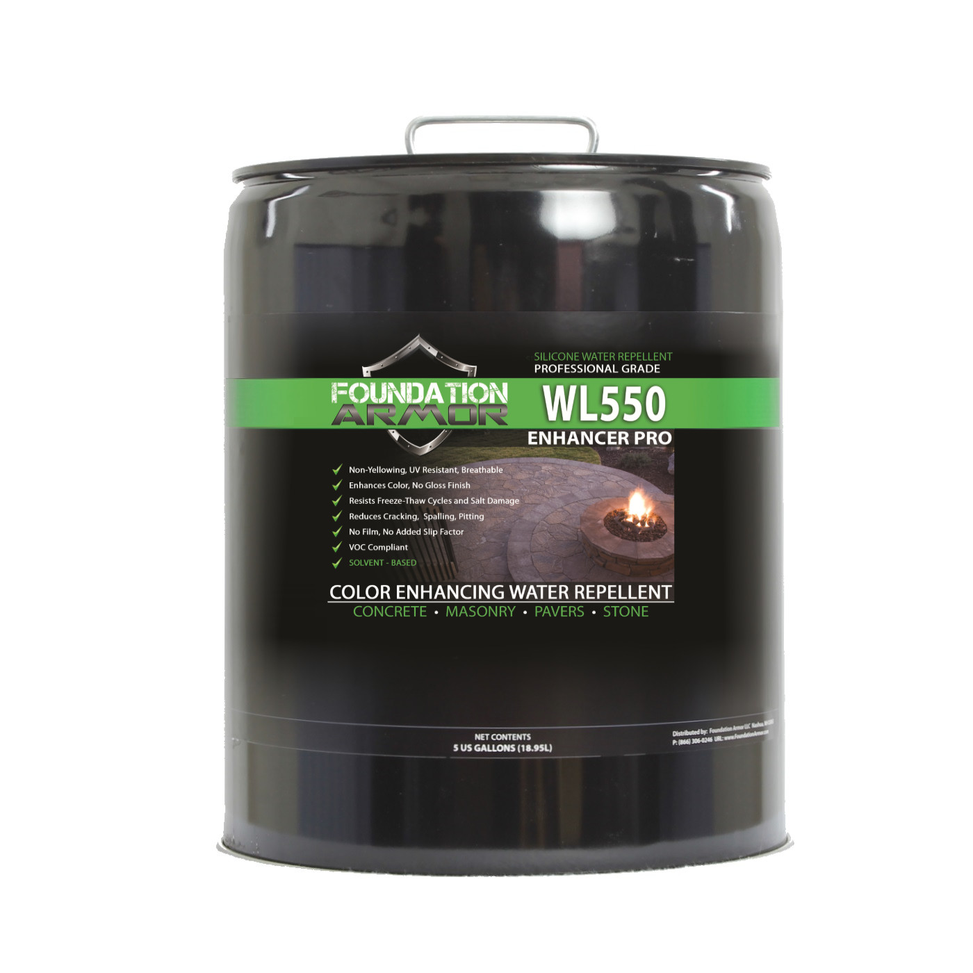 Armor WL550 Matte Wet Look Concrete, Brick, and Paver Sealer – 5 GAL