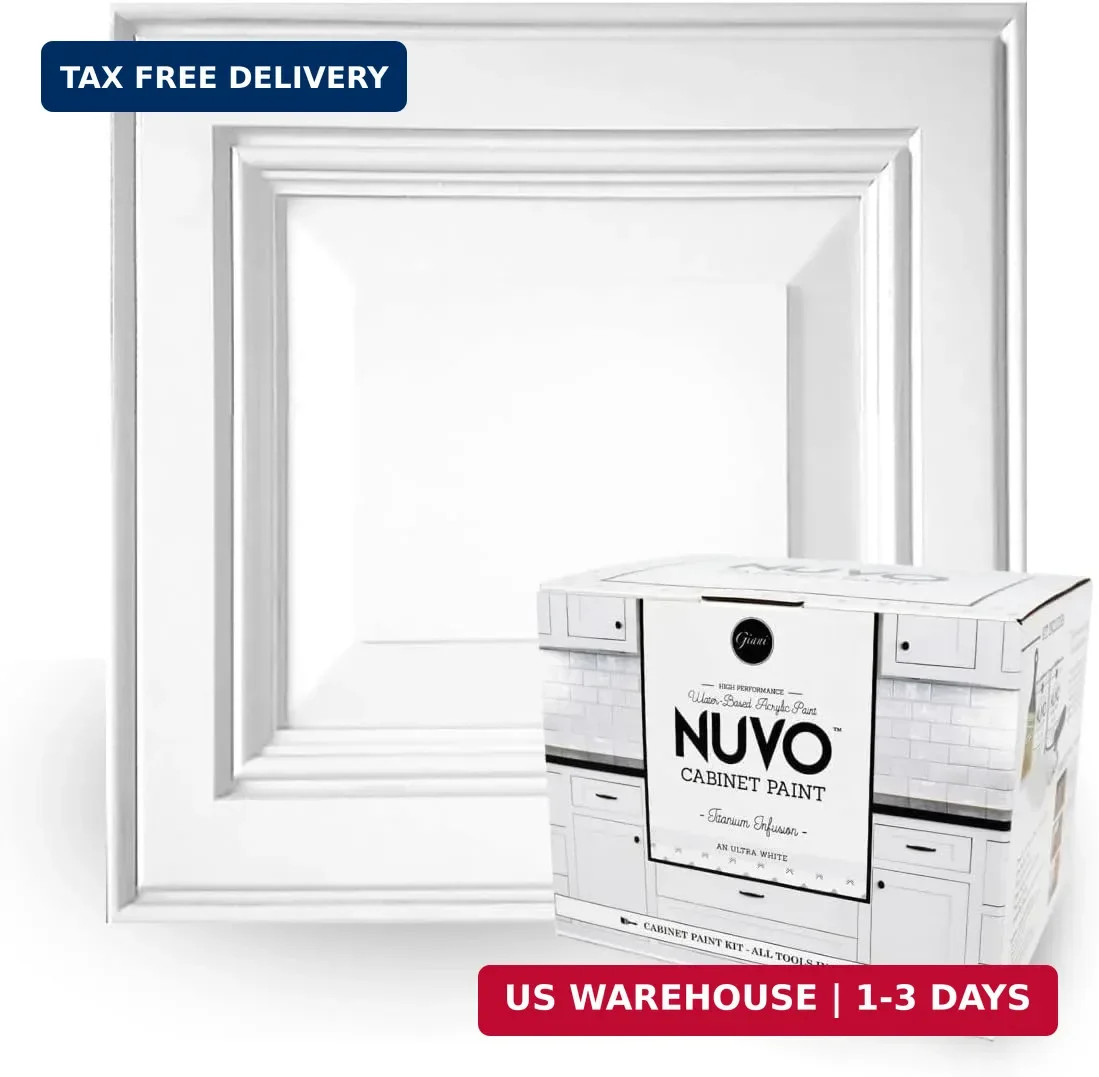 Nuvo Titanium Infusion Cabinet Makeover Kit – Easy DIY 7-Piece Set, Brilliant Wh