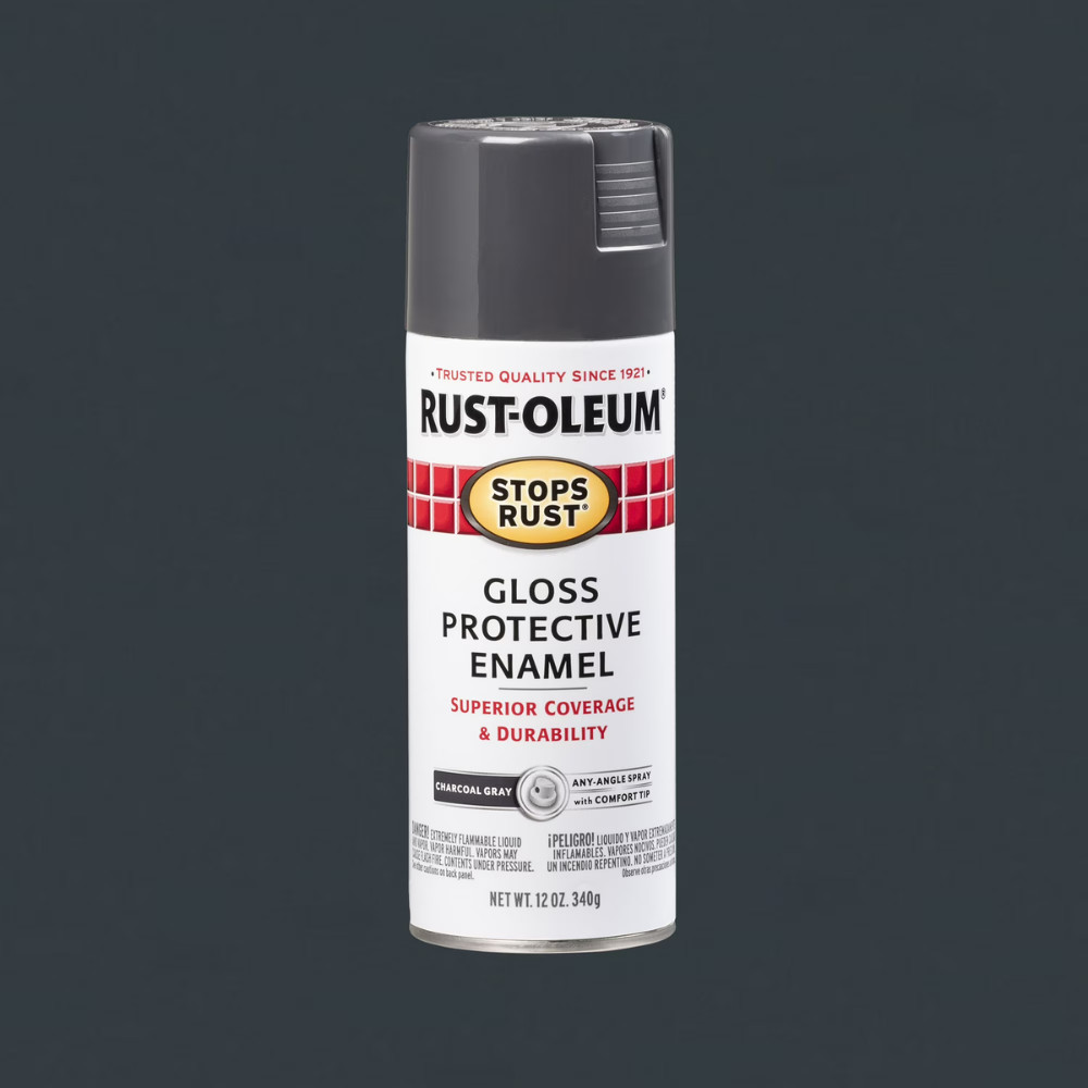 6 Pack Rust-Oleum Stops Rust, Charcoal Gray Gloss Protective Enamel Spray Paint