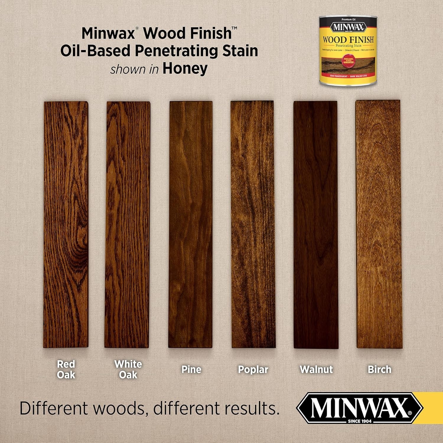 Honey Wood Stain – Rich Oil-Based Finish for Interior Wood Projects, 1 Quart