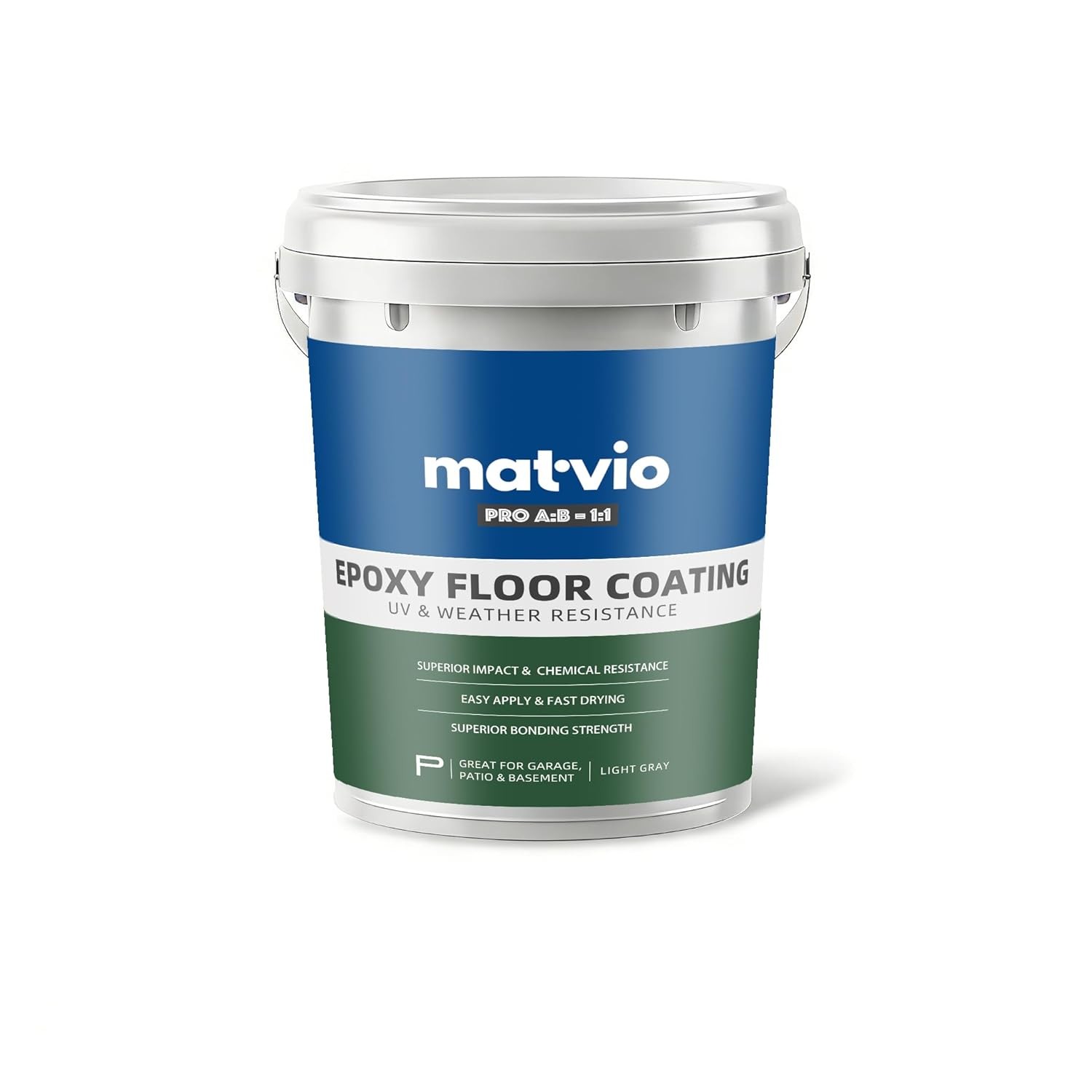 Epoxy Floor Coating Garage Kit 2-Part 1:1 Ratio 0.53 Gal Low VOC Concrete Floor