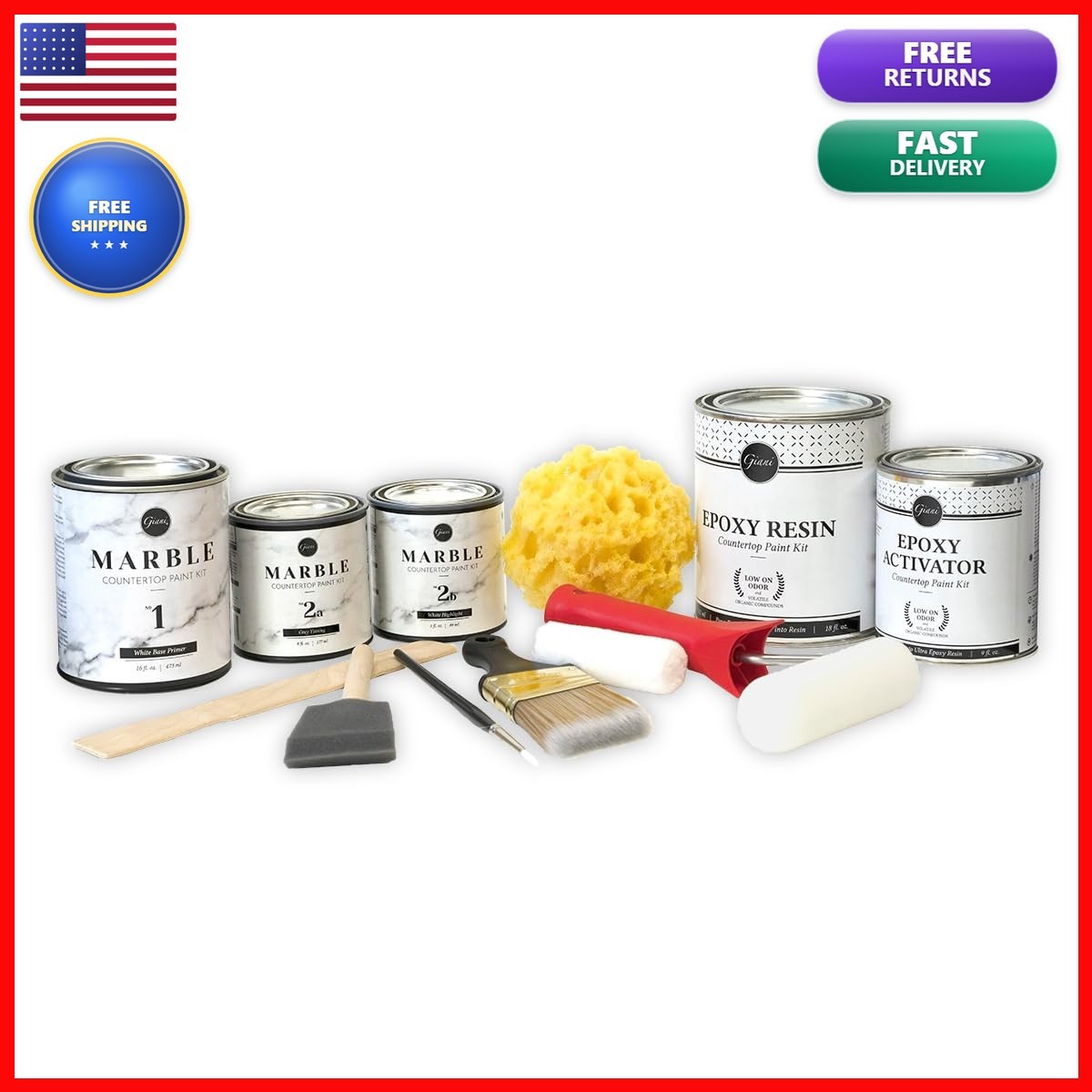 Giani White Marble Epoxy Countertop Small Project Kit
