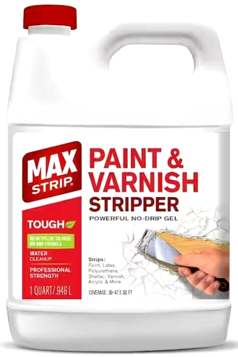 Max Strip Paint & Varnish Stripper Powerful Non-Drip Gel – 32 oz.