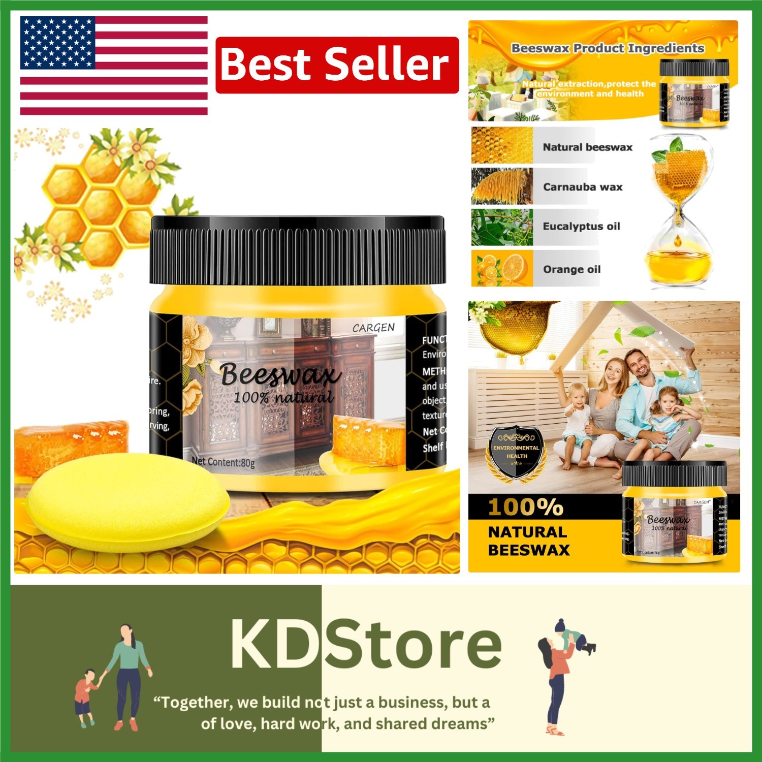 Natural Beeswax Furniture Polish for Restoration & Shine