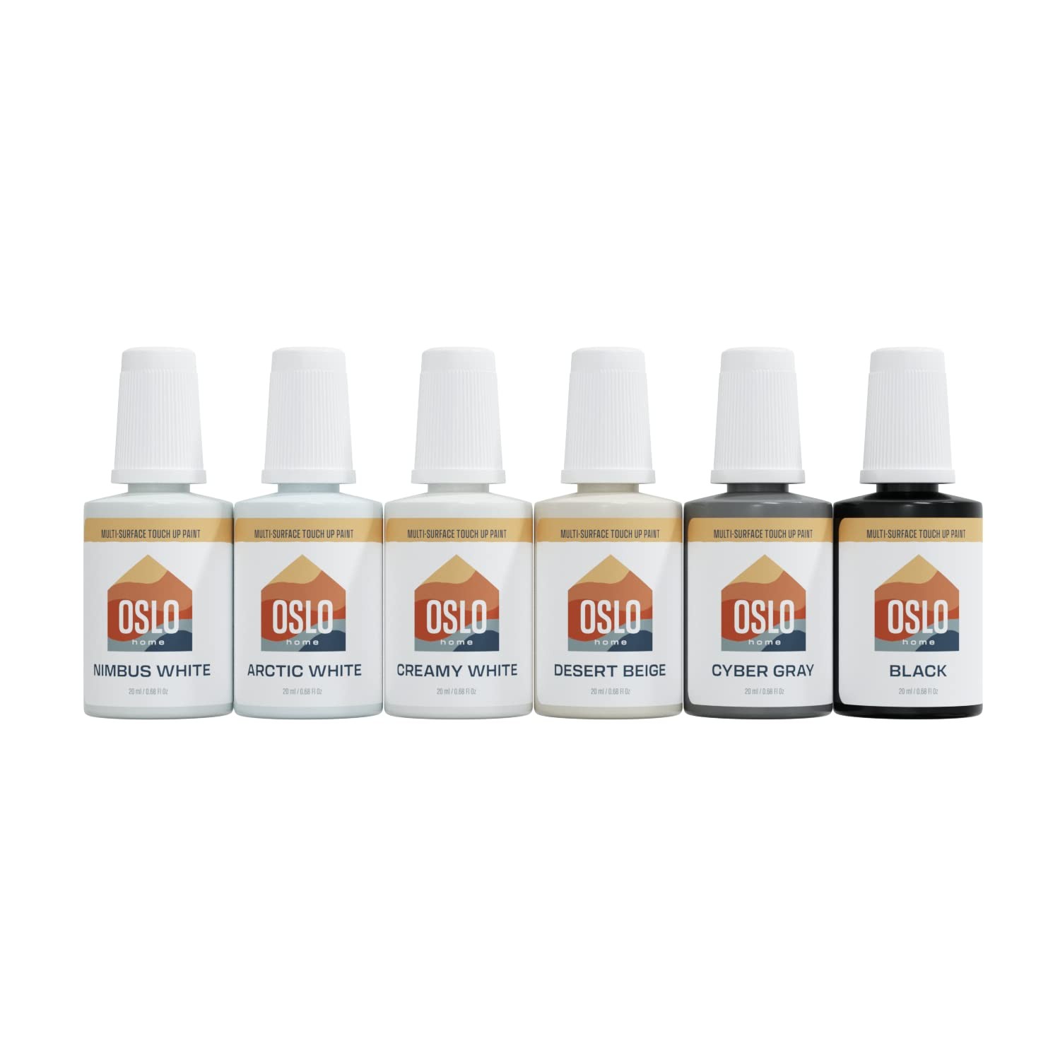 Oslo Home Multi-Pack Porcelain Touch Up Paint– 6 Most Popular Colors – Whites…