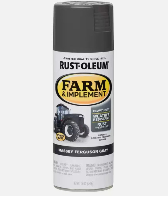 Massey Ferguson Gray Farm Implement Enamel Spray Paint 12oz 6-Pack Oil Based