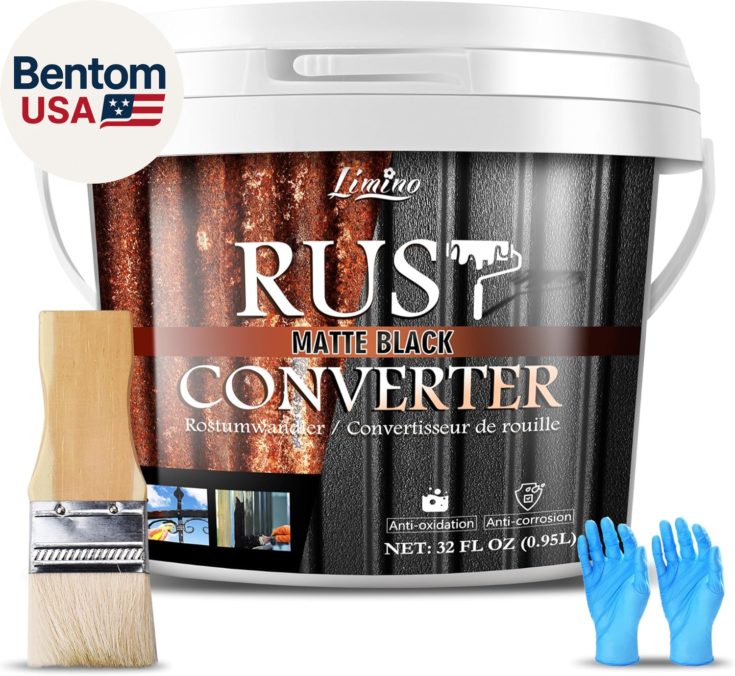 Rust Converter for Metal – Black Metal Primer and Rust Remover, Reformer ＆ Encap