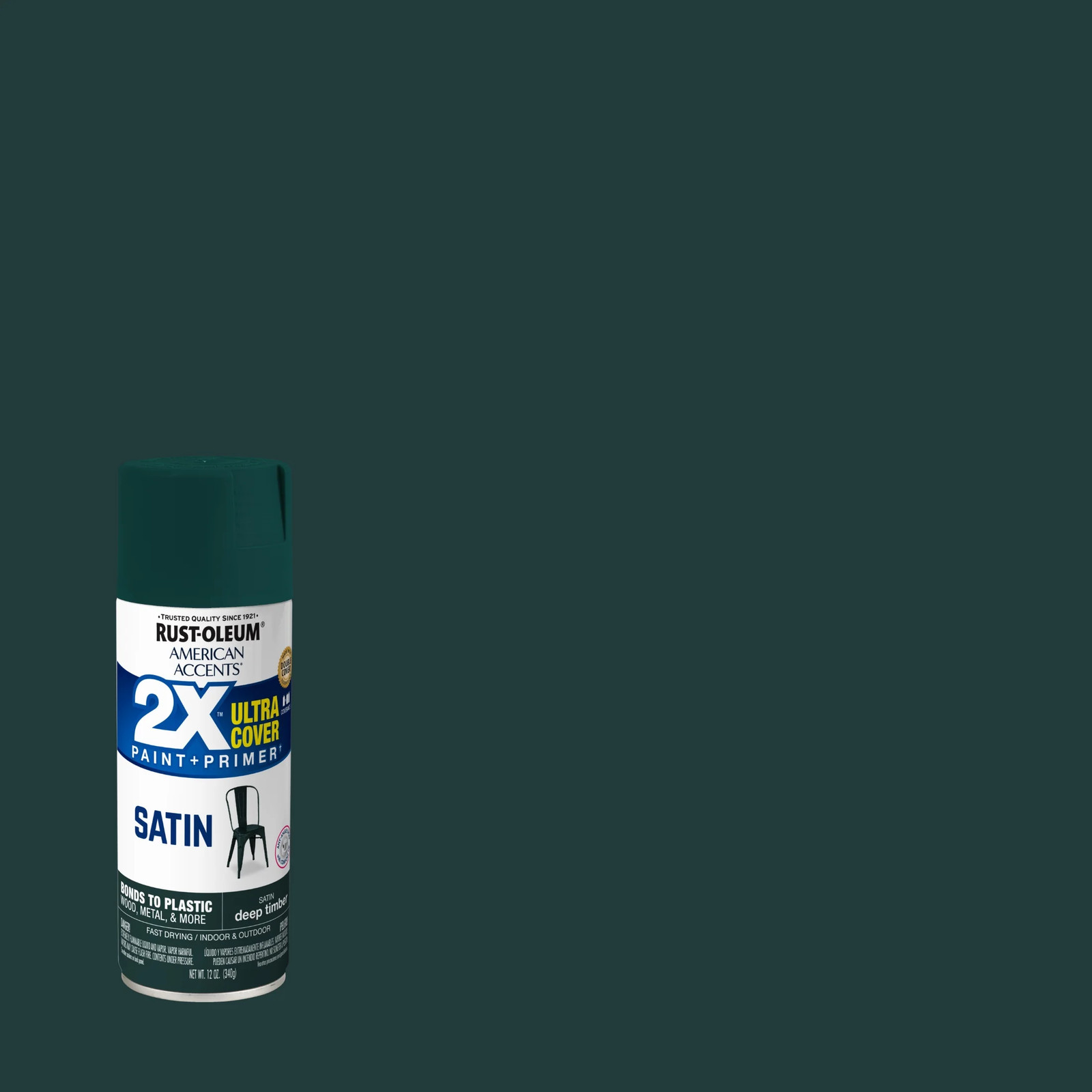 6 Pack, Deep Timber, American Accents 2X Ultra Cover Satin Spray Paint-393537,