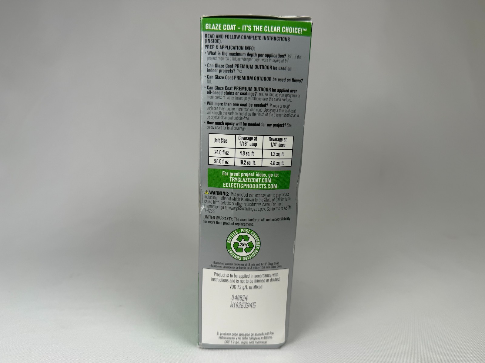 Famowood Glaze Coat Premium Outdoor Epoxy High Gloss Finish Clear 24oz