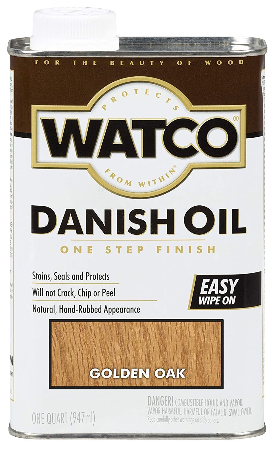Watco 65141 Danish Oil Wood Finish, Quart, 2 Pint (Pack of 1), Golden Oak