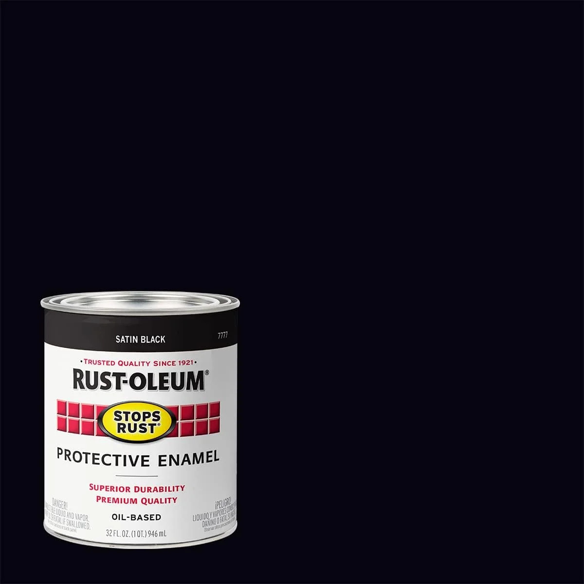 7777502-2PK Stops Rust Brush On Paint, Quart, Satin Black, 2 Pack