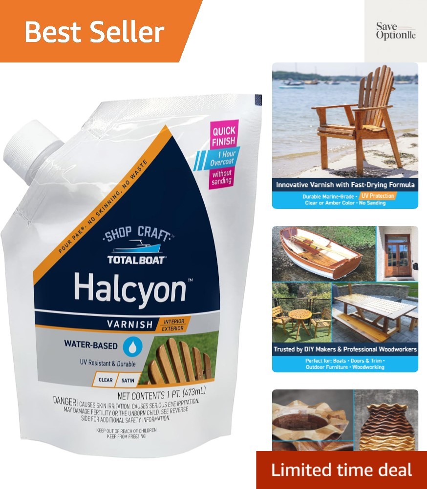 Halcyon Water-Based Marine Varnish | Fast-Drying Polyurethane Wood Finish for…