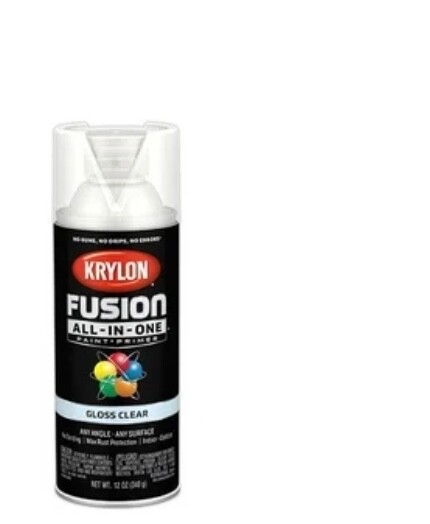 Krylon Fusion All-In-One Paint & Primer Spray Paint, Gloss Clear Finish, 12 Oz