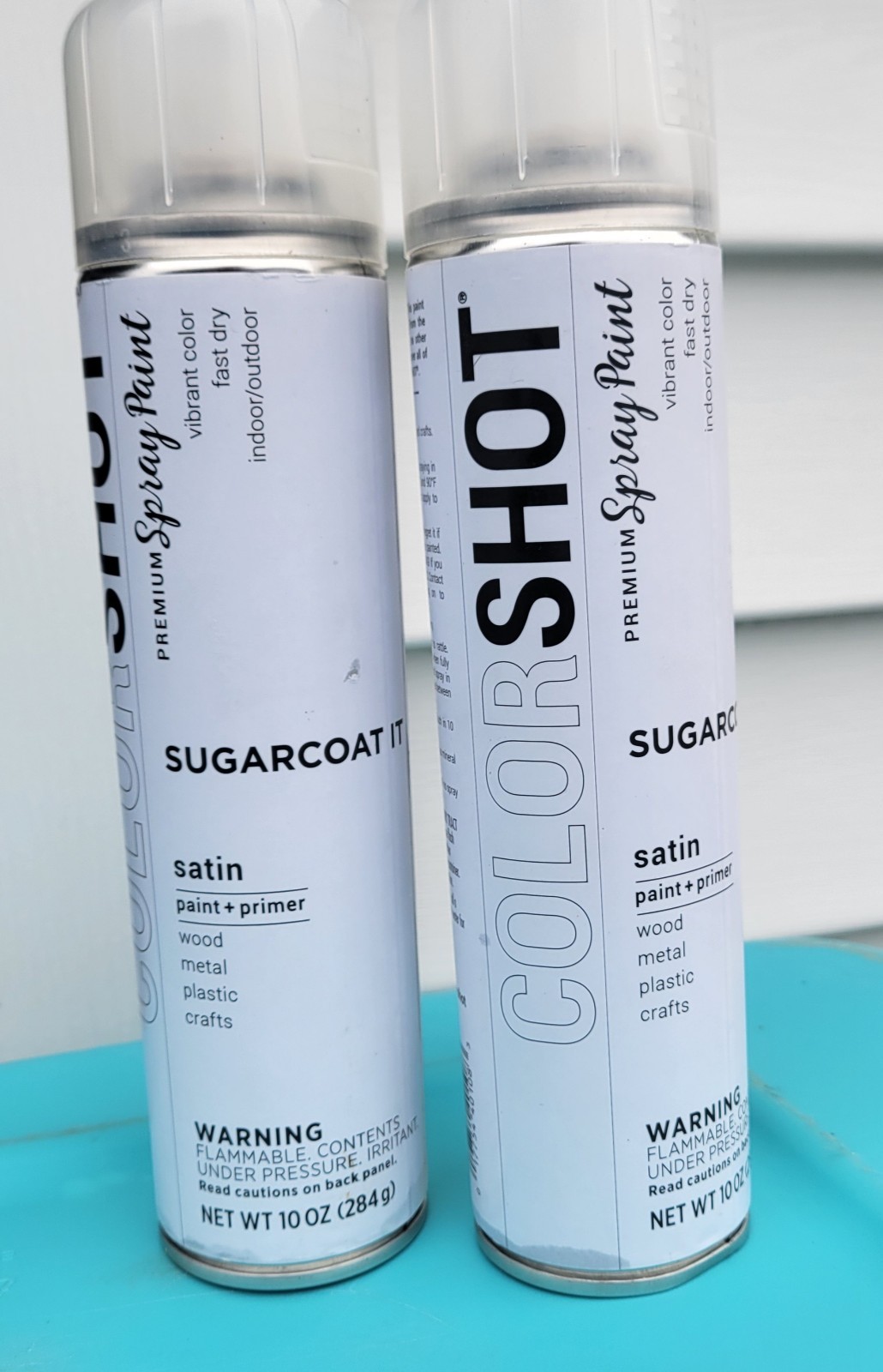 Colorshot Spray Paint -Sugarcoat It- LOT OF 2 Cans Satin Paint + Primer 10oz ea