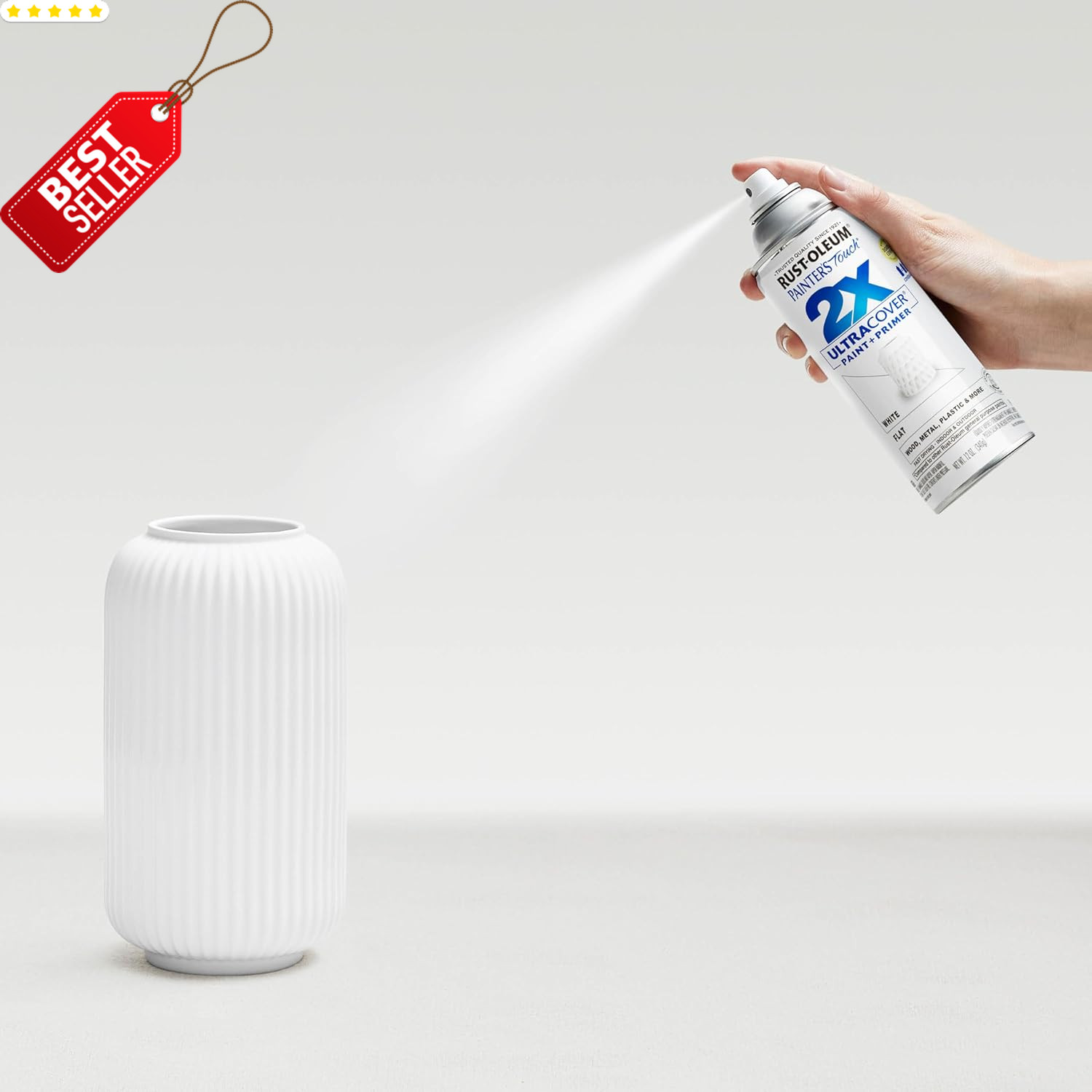 Painter’s Touch 2X Spray Paint 12oz Flat White for Indoor Outdoor Use – US