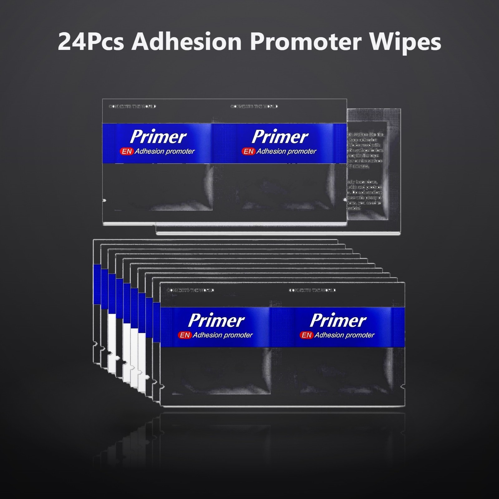 24Pcs Adhesion Promoter Wipes for Double Sided Tape, High Bond Adhesive Prime…
