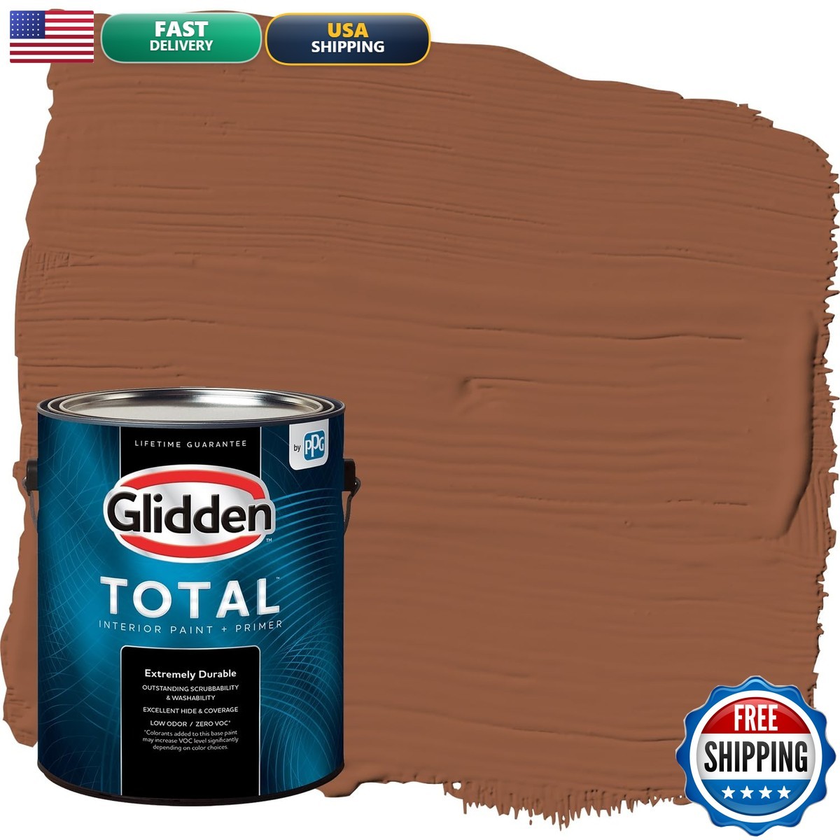 Glidden Total Interior Wall All-In-One Spiced Cider/Orange Flat 1 Gallon